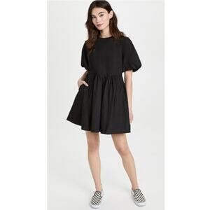 NEW! English Factory Short Balloon Sleeve Mini Dress in BLACK (XL)